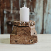 Indian Wooden Hand Carved Candle Holder Stand 145